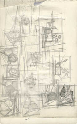 Лебедев Владимир Васильевич. Блокнот из трех листов с набросками 